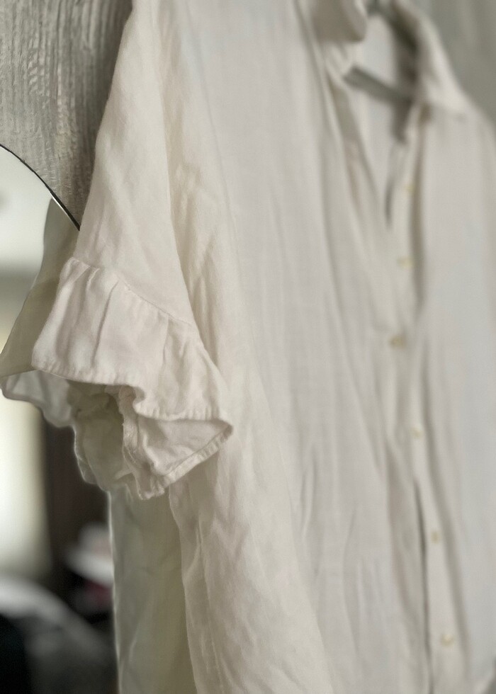 Beyaz kısa kol gömlek - Görsel 2