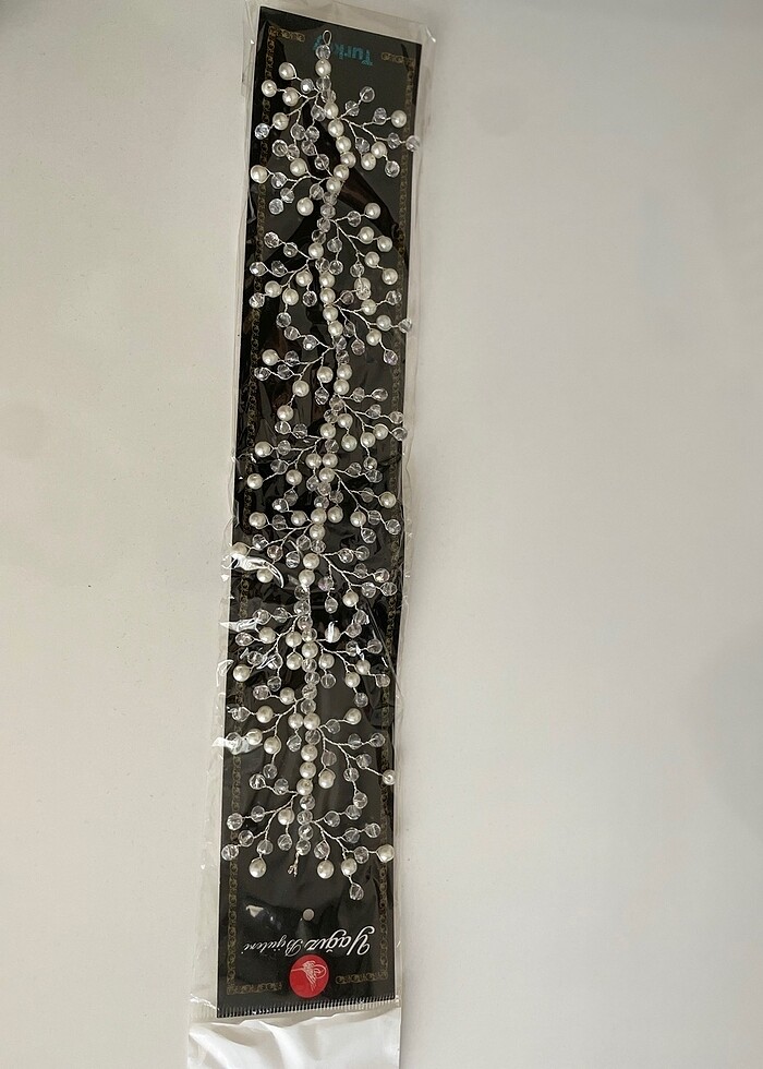 İnci kristal karışım boncuk saç aksesuarı (gelin söz nişan düğün - Görsel 2