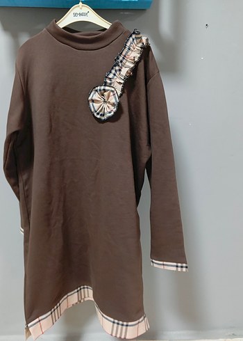 Kahverengi Uzun Kollu Kadın Tunik - Görsel 2