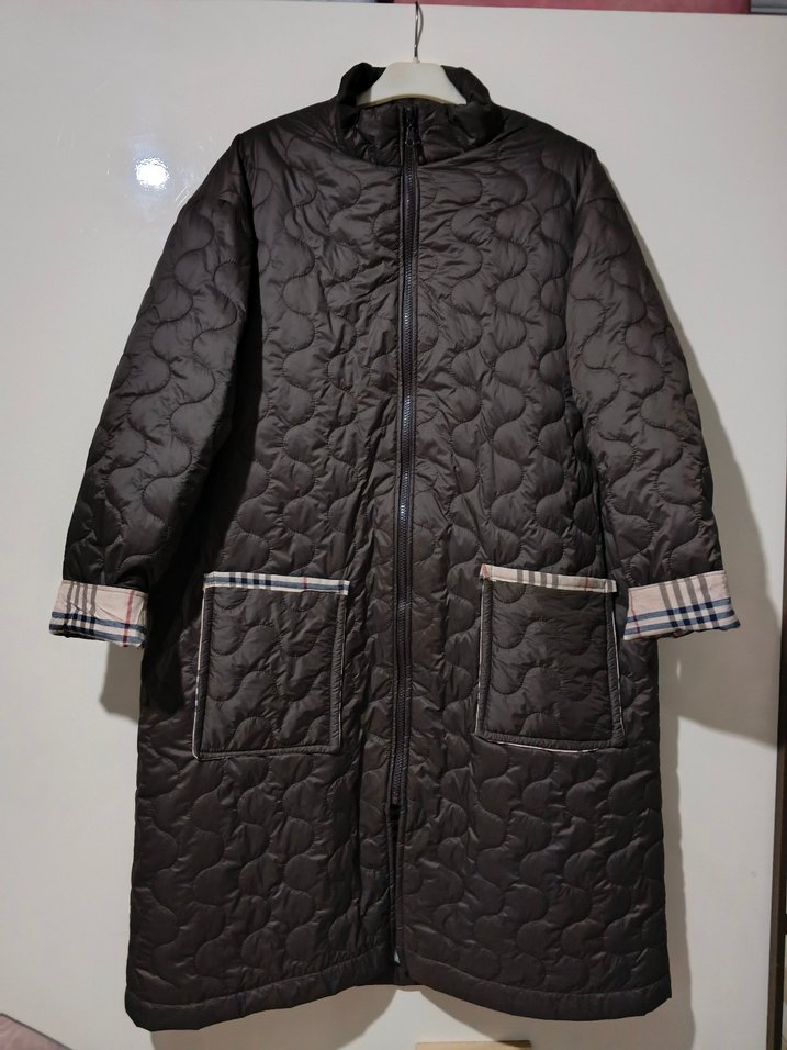 Kahverengi Uzun Fermuarlı Kadın Ceket - Görsel 2