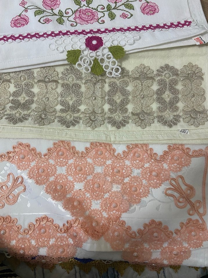 Nakışlı Beyaz Havlu Seti - Görsel 3