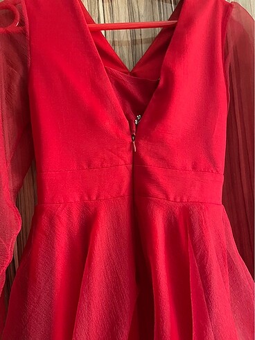 Kırmızı tül elbise/abiye - Görsel 8