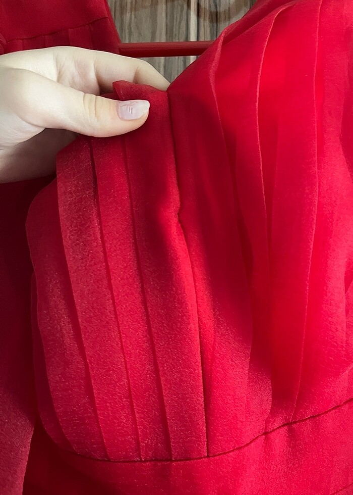 Kırmızı tül elbise/abiye - Görsel 4