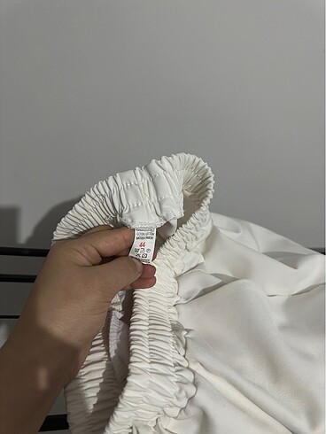 Şık beyaz kumaş pantolon tesettür - Görsel 5
