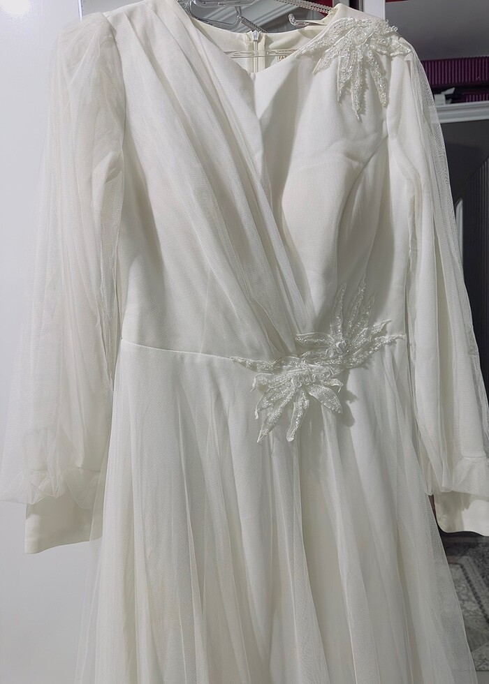 Tesettür nikah elbisesi şık - Görsel 3