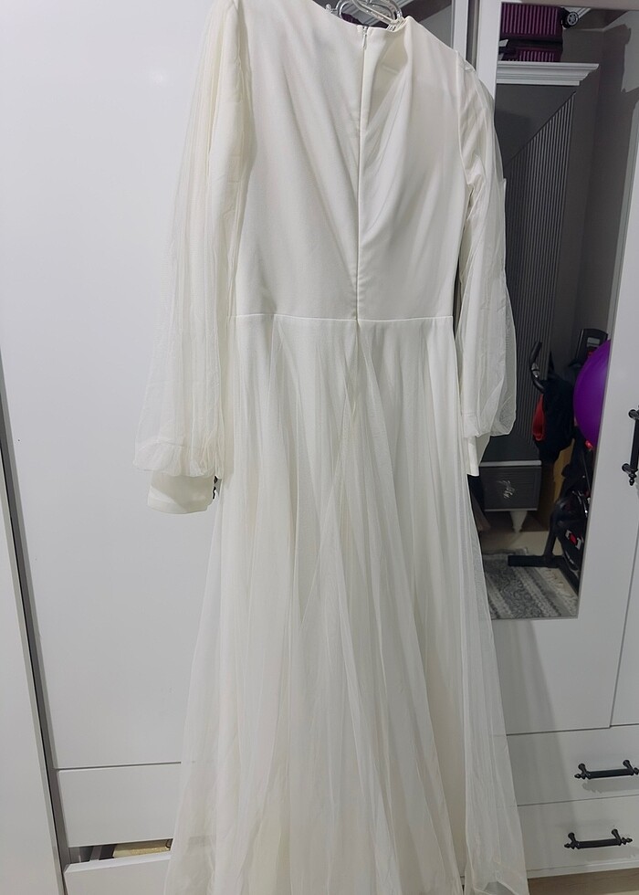 Tesettür nikah elbisesi şık - Görsel 5