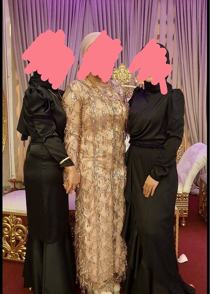 Tesettür pullu abiye after kına elbisesi - Görsel 2