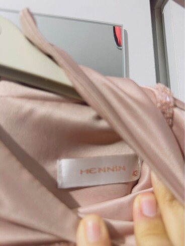 Tesettür nişanlık abiye somon toz pembe - Görsel 5