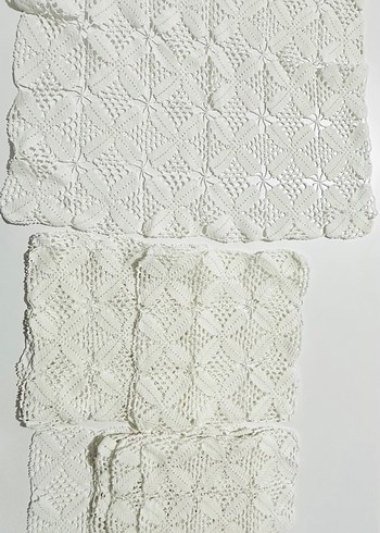 El Yapımı Beyaz Örgü Örtü dantel - Görsel 5