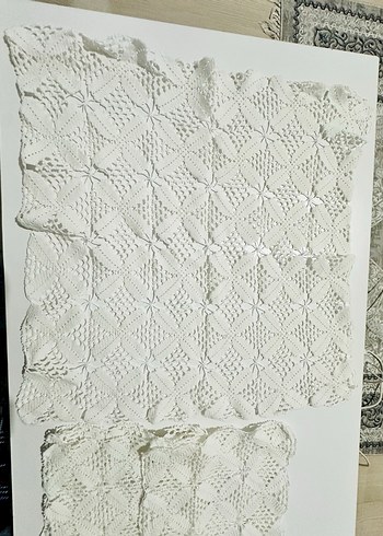 El Yapımı Beyaz Örgü Örtü dantel - Görsel 6