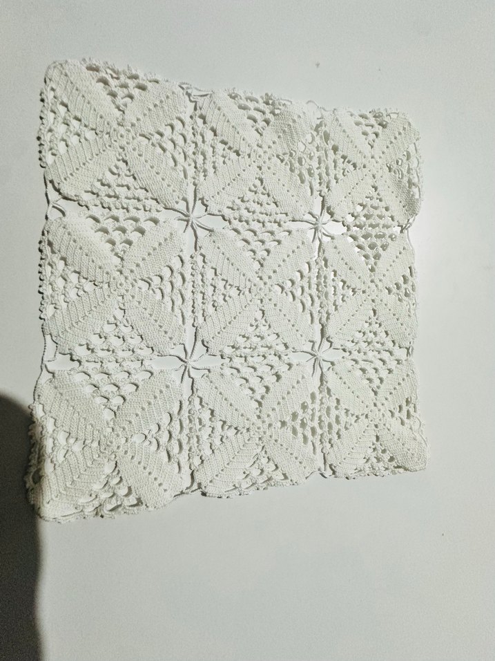 El Yapımı Beyaz Örgü Örtü dantel - Görsel 2