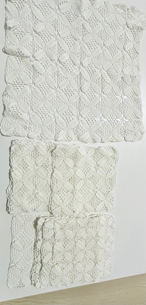 El Yapımı Beyaz Örgü Örtü dantel - Görsel 5