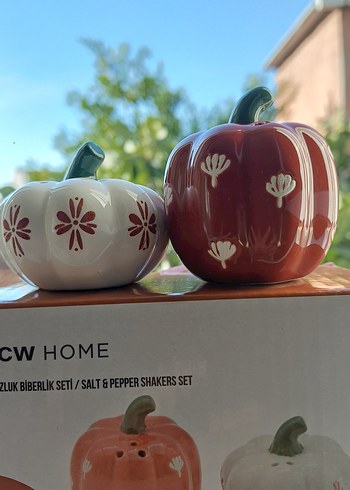 Renkli Kabak Desenli Tuzluk ve Biberlik Seti - Görsel 3