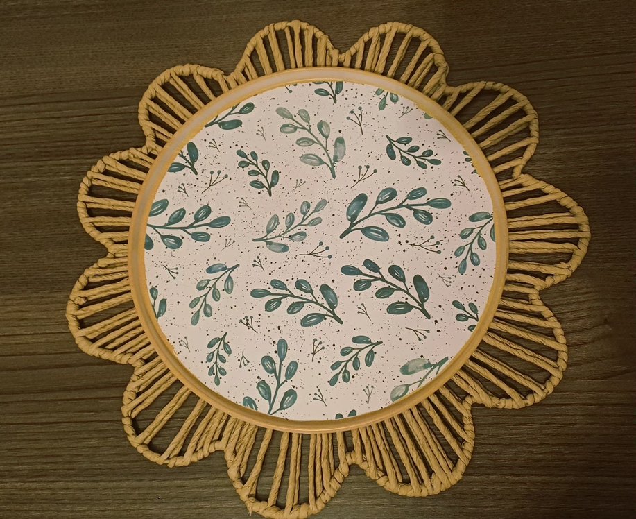 Bohem Hasır Çiçek Desenli Amerikan Servis - Görsel 5