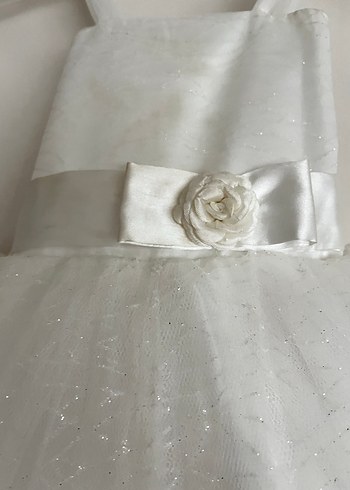 Beyaz Dantel Detaylı Kız Çocuk Abiye Elbise - Görsel 2