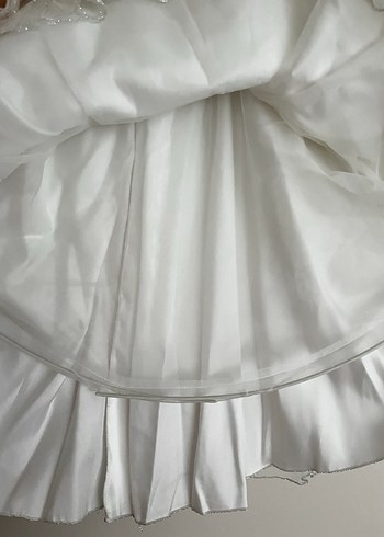 Beyaz Dantel Detaylı Kız Çocuk Abiye Elbise - Görsel 3