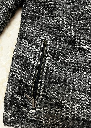 Gri Örgü Kadın Midi Ceket - Görsel 2