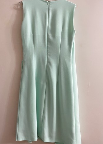 Yeşil V Yaka Mini Drapeli Elbise - Görsel 3