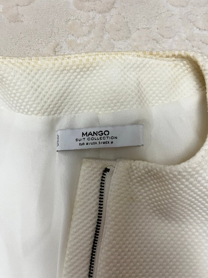 Beyaz Crop Kadın Blazer Ceket - Görsel 3