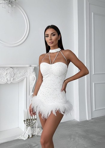 Siyah Mini Straplez Elbise - Görsel 7