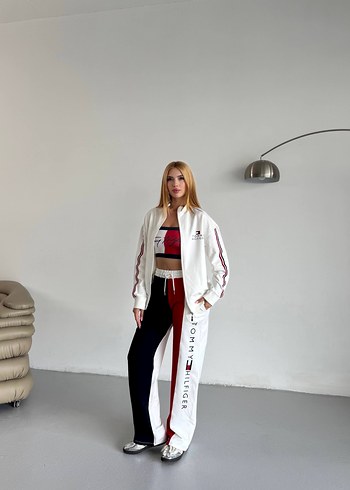 Kadın Beyaz Oversize Eşofman Takımı - Görsel 4