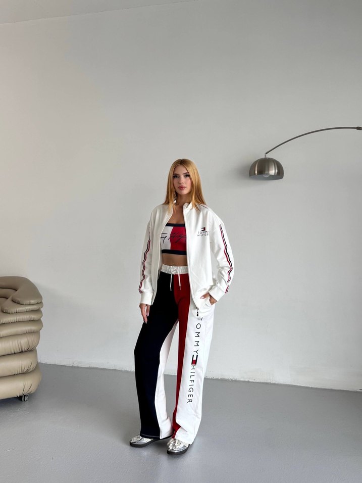 Kadın Beyaz Oversize Eşofman Takımı - Görsel 4