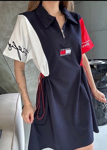 Tommy  Kırmızı Mini  Günlük Elbise - Görsel 3