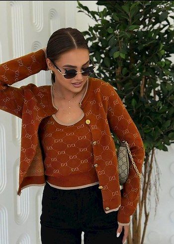 Gucci Düğmeli Kısa Mavi Kadın Hırka ve süveter Gucci