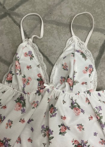 Çiçek Desenli Bohem Kısa Kadın Pijama Takımı - Görsel 4