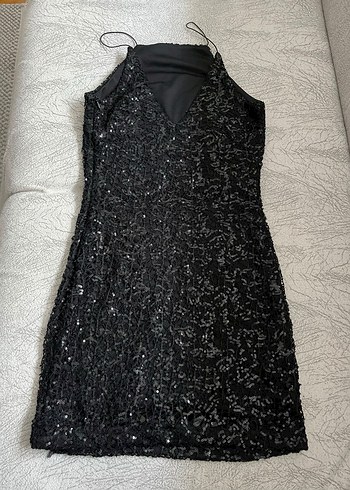 Siyah Nakışlı Uzun Kollu Gotik Abiye Elbise - Görsel 3