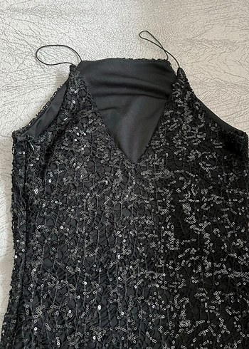 Siyah Nakışlı Uzun Kollu Gotik Abiye Elbise - Görsel 4