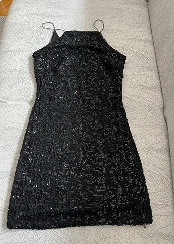 Siyah Nakışlı Uzun Kollu Gotik Abiye Elbise - Görsel 2