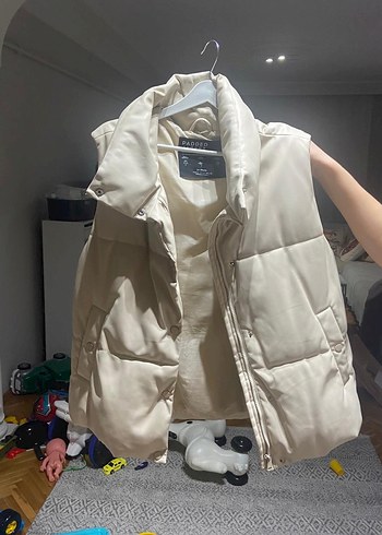 Düğmeli Beyaz Kadın Yelek - Görsel 3