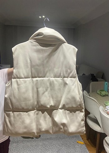 Düğmeli Beyaz Kadın Yelek - Görsel 2