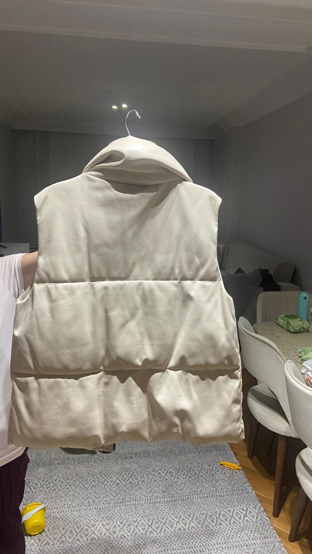 Düğmeli Beyaz Kadın Yelek - Görsel 2