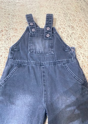 Gri Erkek Çocuk Kot Salopet - Görsel 2