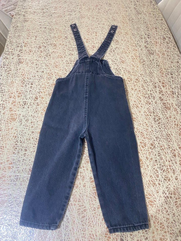 Gri Erkek Çocuk Kot Salopet - Görsel 4