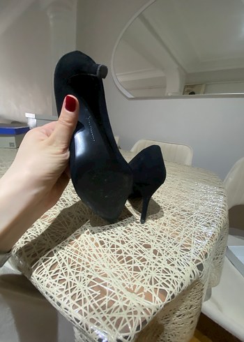Klasik Siyah Stiletto Tokalı Ofis Ayakkabısı - Görsel 4