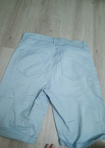 Kadın Mavi Denim Bermuda Şort - Görsel 2