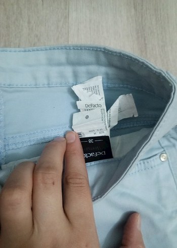 Kadın Mavi Denim Bermuda Şort - Görsel 3