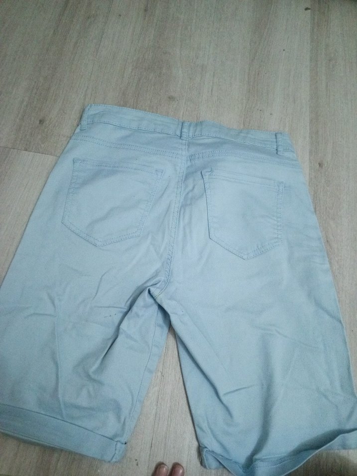 Kadın Mavi Denim Bermuda Şort - Görsel 2