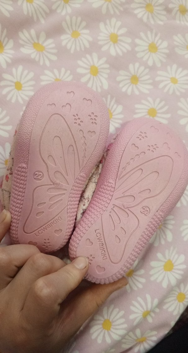 Kız Çocuk Pembe Baskılı Sıcak Terlik - Görsel 4