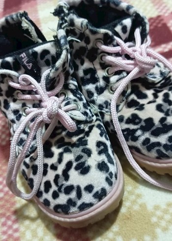 Leopar Desenli Pembe Kız Çocuk Botu