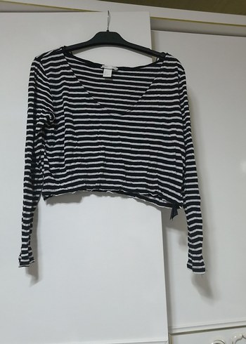 Uzun kolu krop bluz - Görsel 4