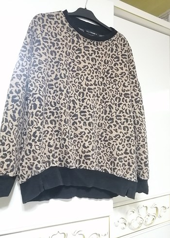 Kahverengi Leopar Desenli Kadın Kazak s beden ama  M.L bendelere - Görsel 3