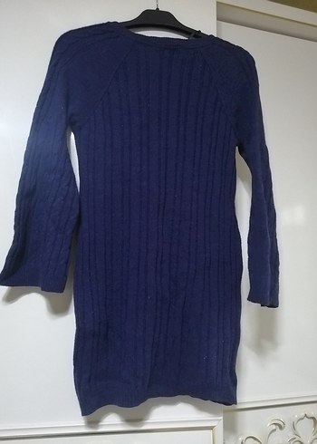 Lacivert V Yaka Kadın Örgü Kazak koton marka - Görsel 3