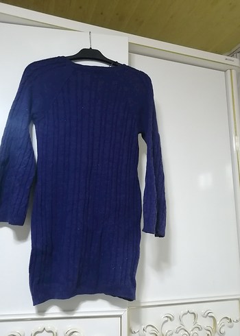 Lacivert V Yaka Kadın Örgü Kazak koton marka - Görsel 2