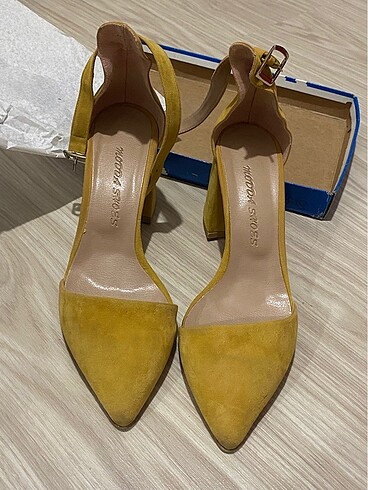 Zara hardal rengi topuklu ayakkabı