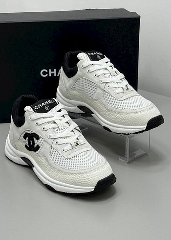 38 Beden Chanel Beyaz Gri Baskılı Kadın Spor Ayakkabı