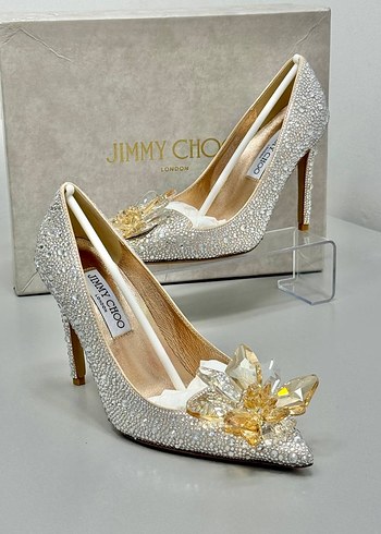 Jimmy Choo Jimmy Choo Beyaz Payetli Yüksek Topuklu Kadın Ayakkabı